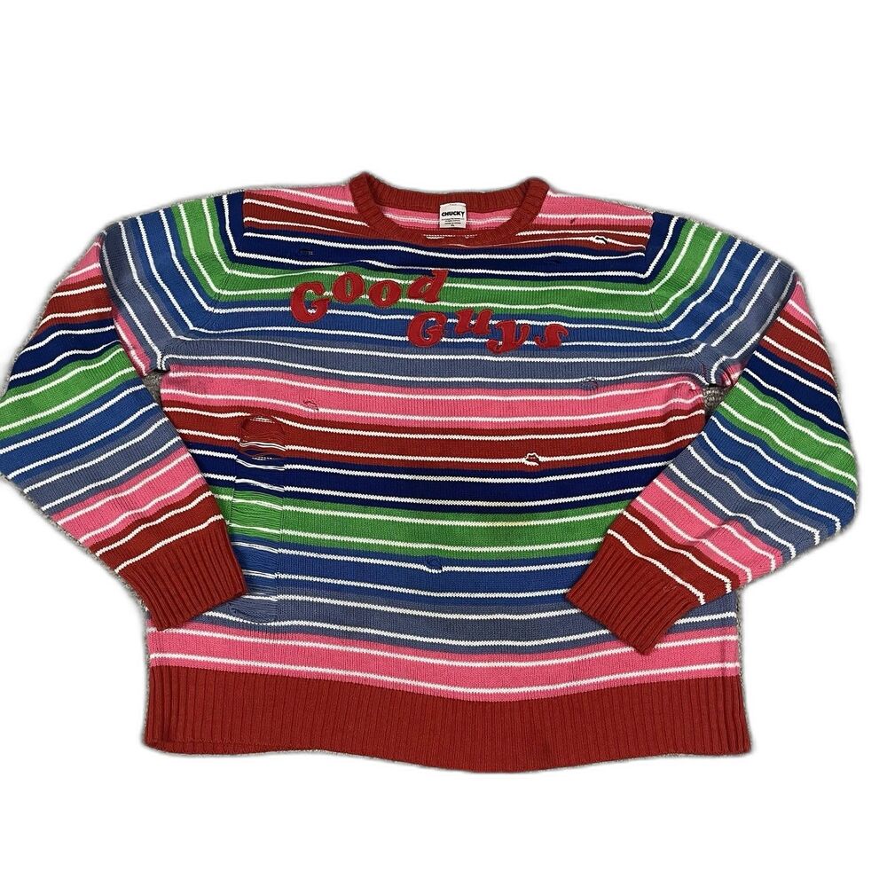 Universal Studios Sweater Mens XL Child's Play Halloween Chucky Good Guys Womens